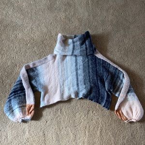 Unique cropped turtle neck free people sweater